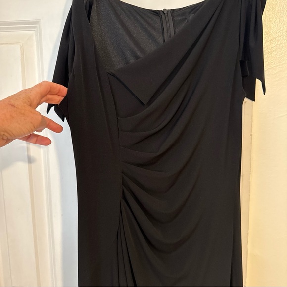 David Meister Black Ruched & Beaded Jersey Elegant Gown Dress Sz6 $398 retail - Picture 5 of 10